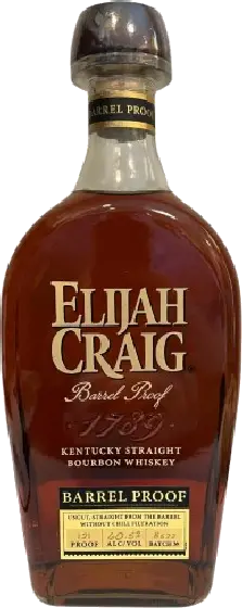 Een fles Elijah Craig, uit het schap in de winkel in Bathmen