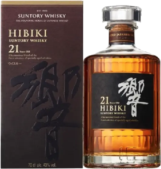 Een fles Hibiki, uit het schap in de winkel in Bathmen