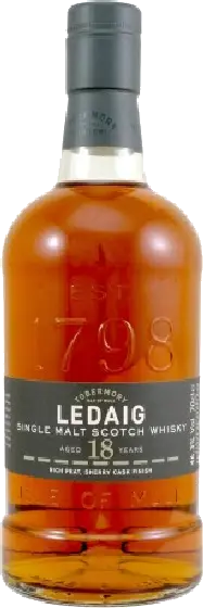 Een fles Ledaig, uit het schap in de winkel in Bathmen