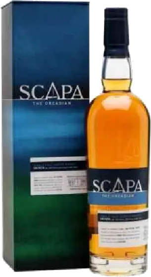 Een fles Scapa, uit het schap in de winkel in Bathmen