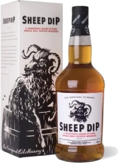 Een fles Sheep Dip, uit het schap in de winkel in Bathmen