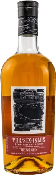 Een fles The Six Isles, uit het schap in de winkel in Bathmen