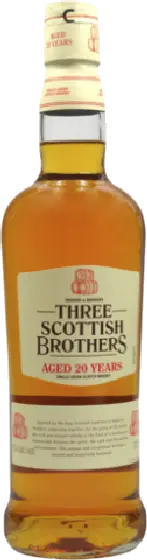 Een fles Three Scottish Brothers, uit het schap in de winkel in Bathmen