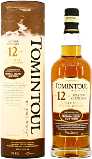 Een fles Tomintoul, uit het schap in de winkel in Bathmen