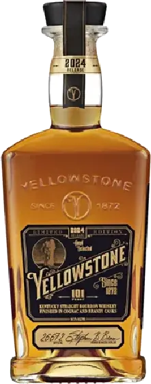 Een fles Yellowstone, uit het schap in de winkel in Bathmen