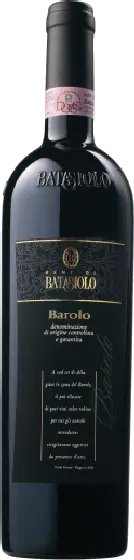 Een fles Beni Di Batasiolo, uit het schap in de winkel in Bathmen