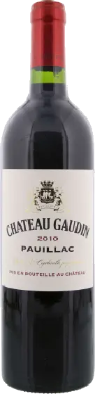 Een fles Chateau Gaudin, uit het schap in de winkel in Bathmen