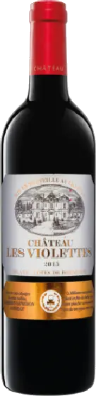 Een fles Château Les Violettes, uit het schap in de winkel in Bathmen