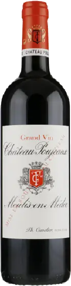Een fles Chateau Poujeaux, uit het schap in de winkel in Bathmen