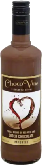 Een fles ChocoVine, uit het schap in de winkel in Bathmen