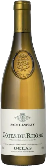 Een fles Delas Frères, uit het schap in de winkel in Bathmen