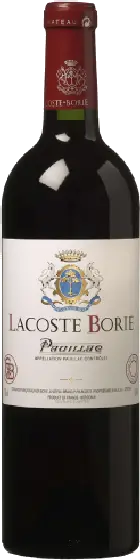 Een fles Lacoste-Borie, uit het schap in de winkel in Bathmen