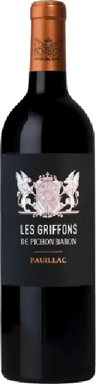 Een fles Les Griffons de Pichon Baron, uit het schap in de winkel in Bathmen