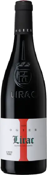 Een fles Lirac, uit het schap in de winkel in Bathmen