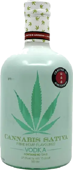 Een fles Cannabis Sativa, uit het schap in de winkel in Bathmen