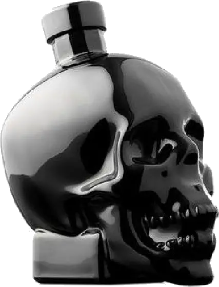 Een fles Crystal Head, uit het schap in de winkel in Bathmen