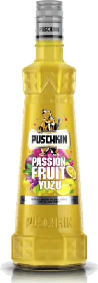 Een fles Puschkin, uit het schap in de winkel in Bathmen