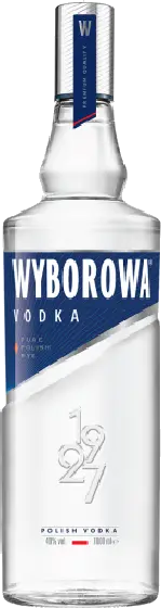 Een fles Wyborowa, uit het schap in de winkel in Bathmen