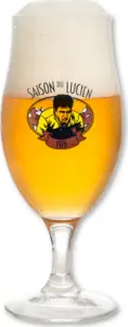 Glas Saison Du Lucien Bierglas Op Voet van Saison du Lucien, bij slijterij ’t Bockje in Bathmen
