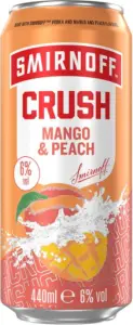 Pre-mix Smirnoff Crush Mango & Peach van Smirnoff, bij slijterij ’t Bockje in Bathmen