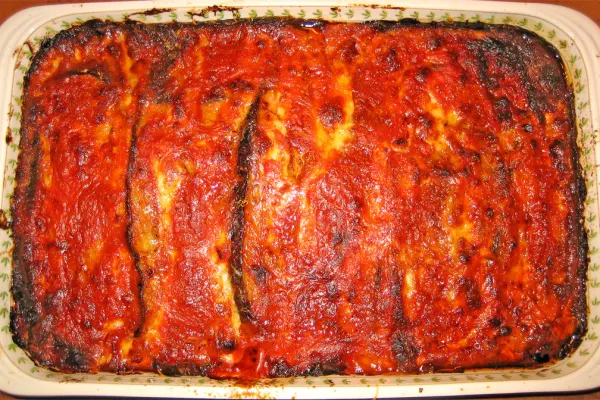 Aubergine uit de oven met Parmezaan