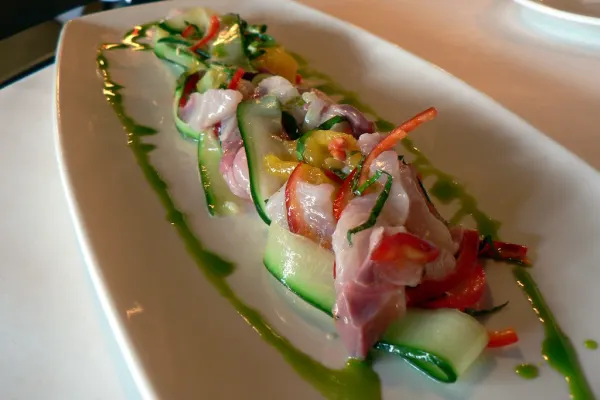 Ceviche van witte vis met limoen