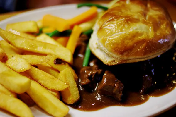 Pie van rundvlees en bier