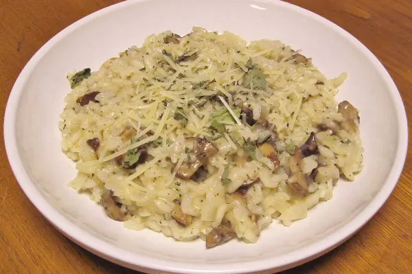 Risotto met paddenstoelen en Parmezaan