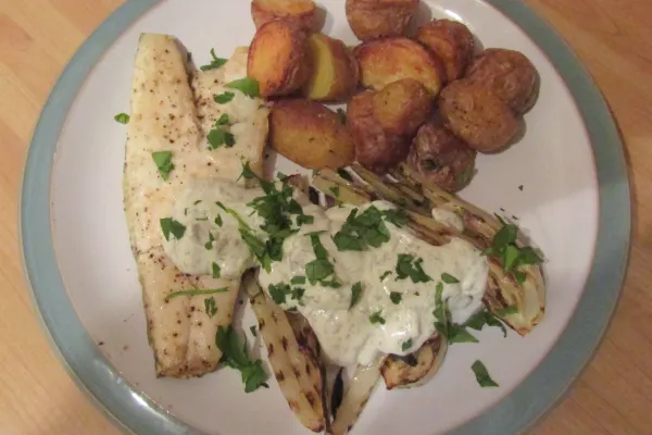 Zeebaars van de grill met venkel