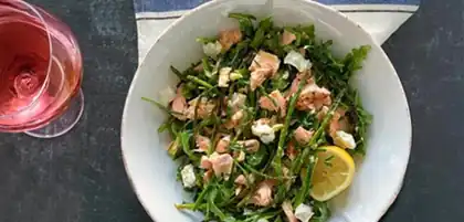 Salade met gerookte zalm