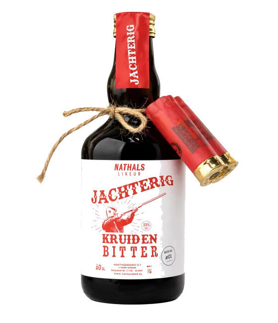 Nathals Jachterig Kruidenbitter, fles bij slijterij t Bockje in Bathmen