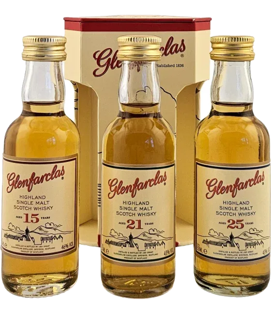 Glenfarclas 15Y-21Y-25Y Miniset, fles bij slijterij t Bockje in Bathmen