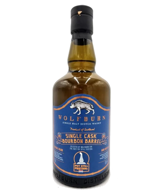 Wolfburn 2016 Van Wees Pott Still Festival 2022, fles bij slijterij t Bockje in Bathmen