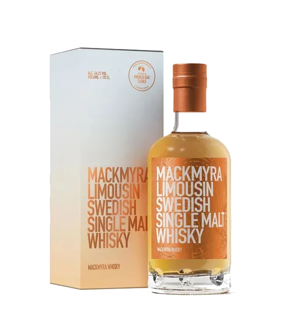 Mackmyra Limousin Swedish Single Malt Whisky, fles bij slijterij t Bockje in Bathmen