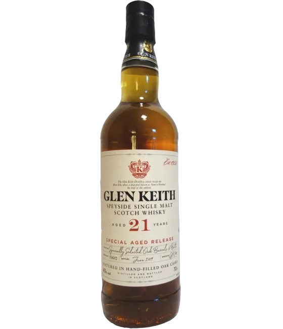 Glen Keith 21Y 2019 Special Aged Release Batch GK/001, fles bij slijterij t Bockje in Bathmen