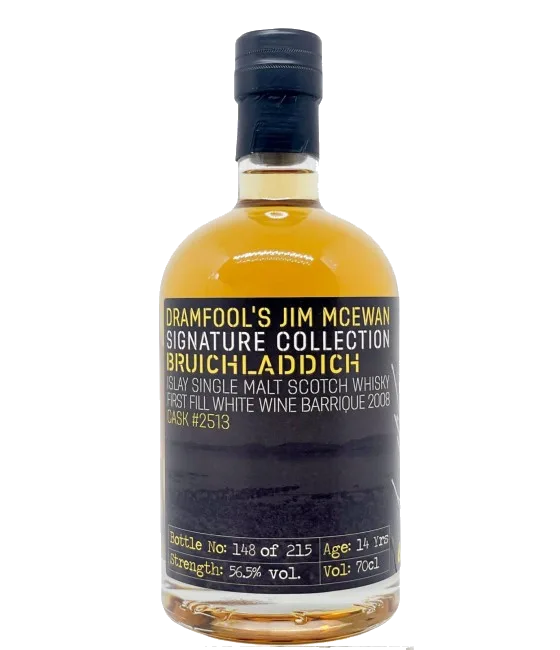 Dramfool’s Signature Collection 14 Years Old 2008 Bruichladdich 6.1 #513, fles bij slijterij t Bockje in Bathmen