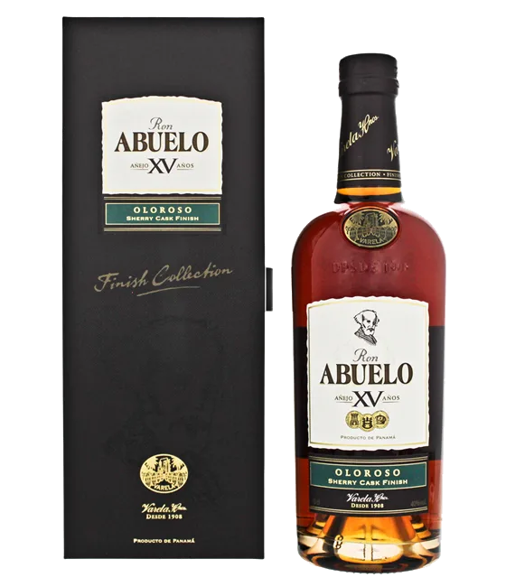Ron Abuelo XV Oloroso Sherry Cask Finish, fles bij slijterij t Bockje in Bathmen
