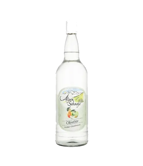 Alpenschnaps Steinbeisser Obstler, fles bij slijterij t Bockje in Bathmen