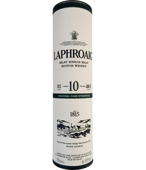 Laphroaig 10 Years Old Cask strength batch #13, fles bij slijterij t Bockje in Bathmen