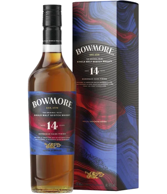 Bowmore 14 Years Bordeaux Cask Finish, fles bij slijterij t Bockje in Bathmen