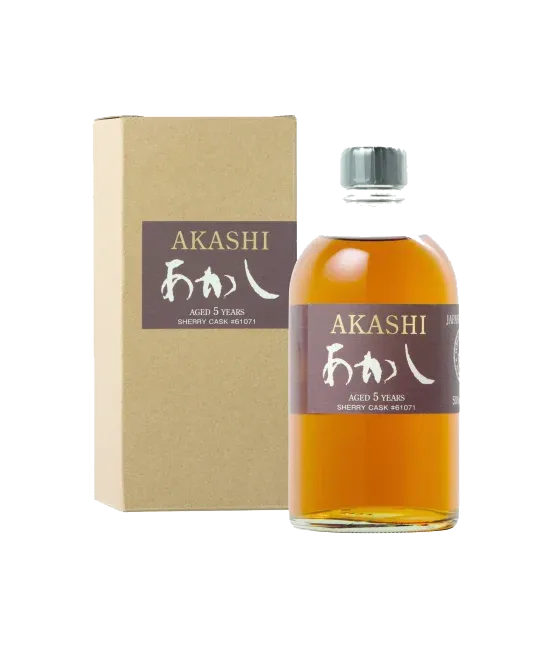 Akashi Single Malt 5 Years Old Sherry cask, fles bij slijterij t Bockje in Bathmen