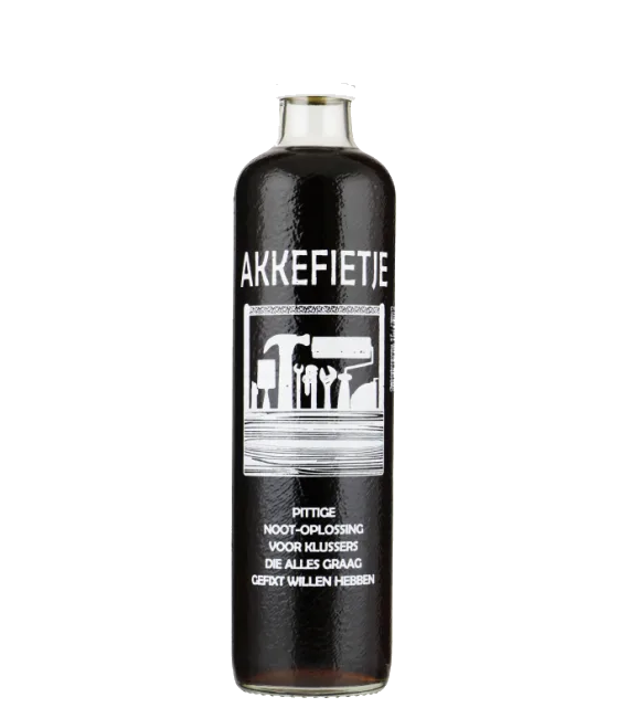 Akkefietje, fles bij slijterij t Bockje in Bathmen