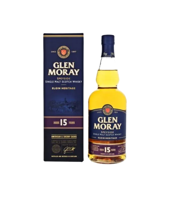 Glen Moray 15 Jaren Elgin Heritage, fles bij slijterij t Bockje in Bathmen