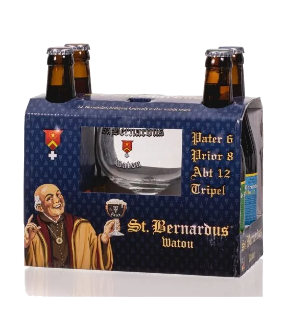 ST. Bernardus Geschenksverpakking 4x33cl + Glas, fles bij slijterij t Bockje in Bathmen