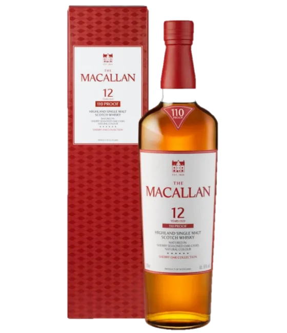 Macallan 12Y Sherry Oak Collection 110 proof, fles bij slijterij t Bockje in Bathmen
