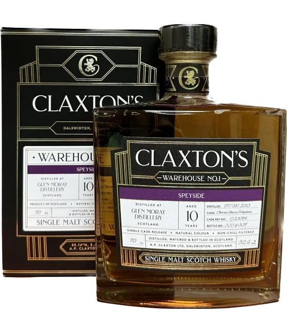 Claxton’s Warehouse No.1 Glen Moray 10 Years Old, fles bij slijterij t Bockje in Bathmen