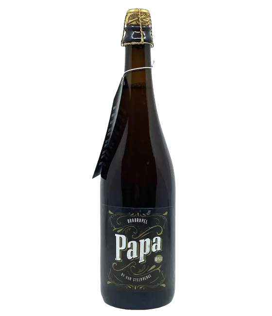 Papa Quadrupel by van Steenberge, fles bij slijterij t Bockje in Bathmen