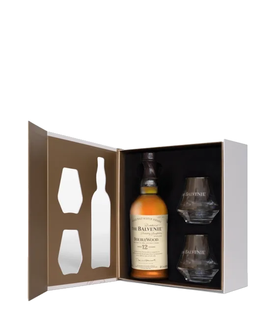 The Balvenie Double Wood 12 Years Old Giftpack With Glasses, fles bij slijterij t Bockje in Bathmen