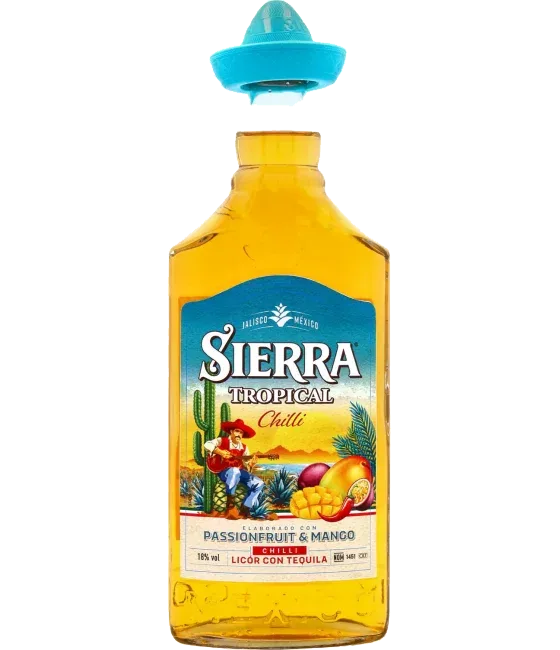Sierra Tropical Chilli Liqueur, fles bij slijterij t Bockje in Bathmen