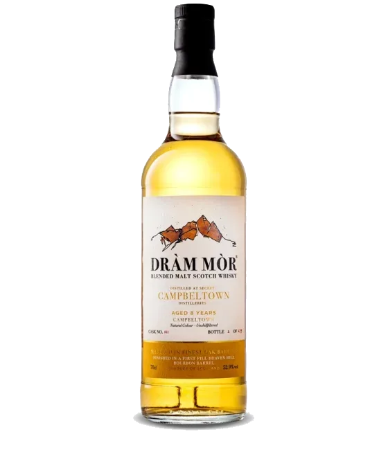 Dram Mor Campbeltown 8 Years Old 2016 #111, fles bij slijterij t Bockje in Bathmen